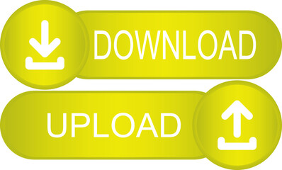 Round upload and download icon, vector button for websites and internet applications, music, video and data