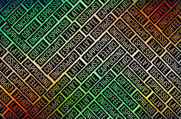 color seamless pattern with coffee drinks