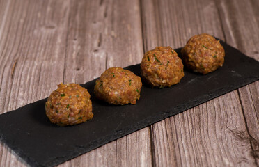 Recipe for meatballs before cooking, High quality photo