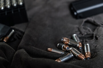 9mm conceal semi automatic gun with jacket hallow point bullet