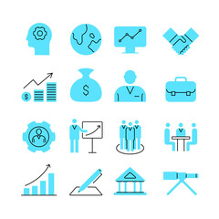 simple icon business corporate, black lines design
