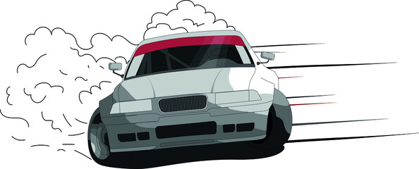 drift car, vector art for sticker or poster © Илья Кузнецов
