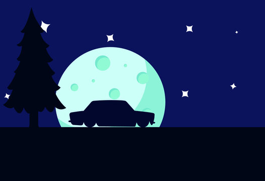 Retro car poster. Vector art for poster, sticker © Илья Кузнецов