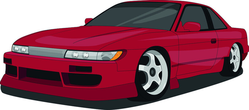 recommend clip art: drift car, vector art for sticker or poster