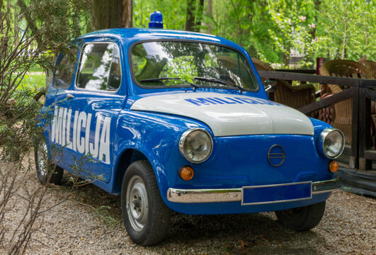 MILICIJA old blue police car in Ex-Yugoslavia