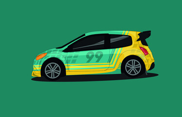 racing car livery, vector art for sticker or automotive poster