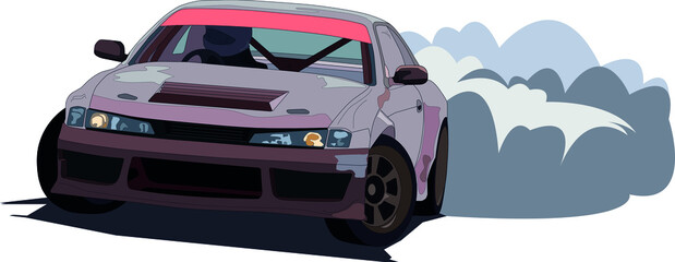 drift car, vector art for sticker or poster © Илья Кузнецов