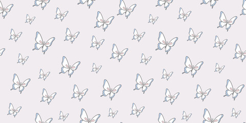 Butterfly vector pattern, repeat tile