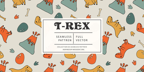 Tyrannosaurus rex seamless pattern © partikusi