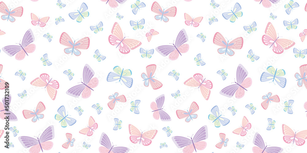 Poster butterfly vector pattern, repeat tile