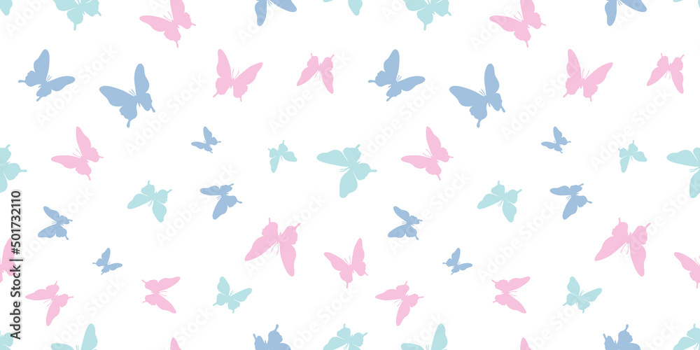 Poster Butterfly vector pattern, repeat background