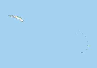 High detailed vector South Georgia and the South Sandwich Islands physical map, topographic map of South Georgia and the South Sandwich Islands on white with rivers, lakes and neighbouring countries. 