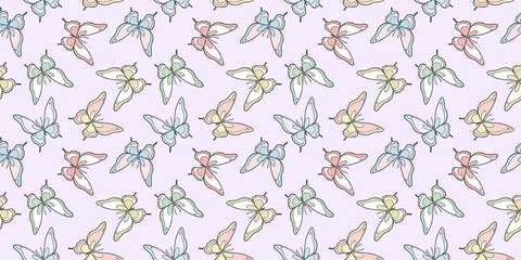 Colorful butterfly vector pattern