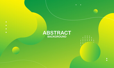 Liquid wave background with green and yellow color background. Fluid wavy shapes. Vector illustration