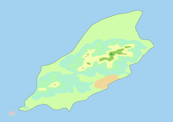 High detailed vector Isle of Man physical map, topographic map of Isle of Man on white with rivers, lakes and neighbouring countries. 
