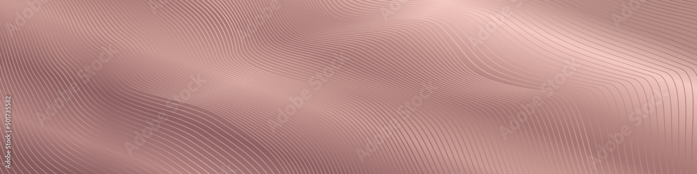Aufkleber luxury horizontal vector template, golden rose abstract background design. modern wavy line pattern 