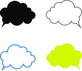 Set of speak bubble. Chatting box, message box. Web Vector Illustrations