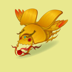 Illustration vector graphic of Golden Scarabeus. Creature. Cartoon Character - obrazy, fototapety, plakaty