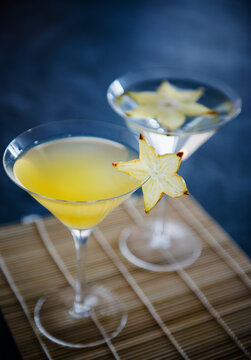 Two star fruit martinis.