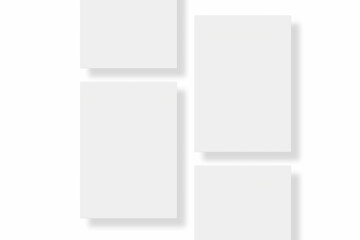 Blank paper illustration for mockup. Flyer or poster. 3D Rendering.