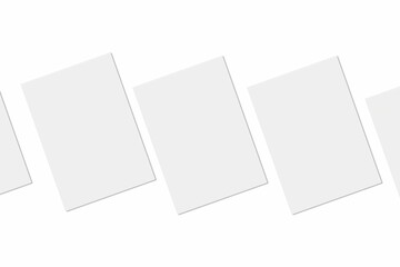 Blank paper illustration for mockup. Flyer or poster. 3D Rendering.