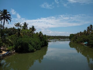 Vamanapuram river, Thiruvananthapuram, Kerala, landscape view