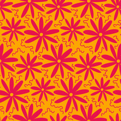 Universal bright seamless flower pattern. Colorful texture for print and interior decor.