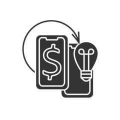  Affiliate marketing glyph icon. Company compensates third-party publishers to generate traffic. Promotions. Digital marketing concept.Filled flat sign. Isolated silhouette vector illustration