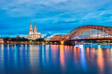 Cologne city in the evening