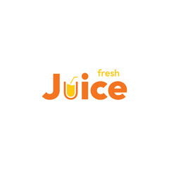 Orange Juice Typography letter logo vector design illustration