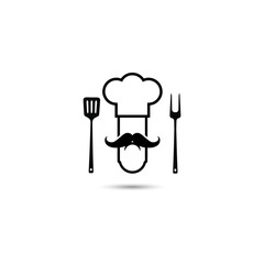 Mister Barbecue BBQ Chef logo vector design illustration
