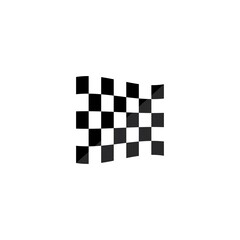 Racing flag logo icon vector illustration design