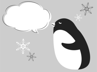 吹き出し付きペンギン（冷感イメージ）