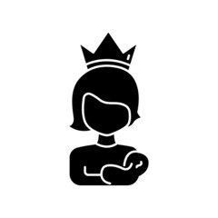 Mother icon vector holding a baby with crown. suitable for mother day symbol. line icon style. simple design editable. Design simple illustration
