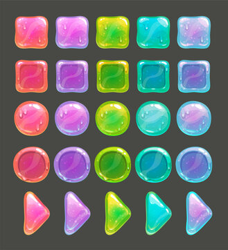 Gui assets, multicilored slime buttons and frames
