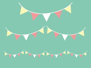 フラッグ（ガーランド）のイラストセット