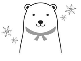 クールタオルを巻くシロクマ（冷感イメージ）