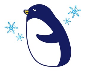 横向きのペンギン（ひんやりイメージ）