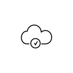 Cloud storage icon. Vector icon. Clouds with check icon. Check mark cloud. Clouds icon. Loading is complete. Set of colorful flat design icons eps 10