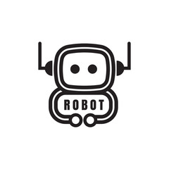 Robot Cute Cartoon Vector Icons Illustration. Premium Isolated Vector Science Technology Icon Concept.