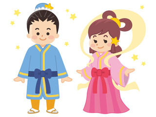 七夕　織姫と彦星