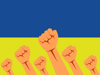 Raise your hand on the Ukrainian nationality. ukraine independence day banner with modern design