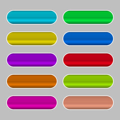 glossy colorful web empty buttons set