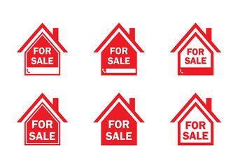 Home for sale sign set. Vector illustration.