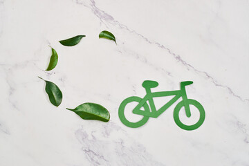 Carbon neutral sustainable development concept. Bicycle use.