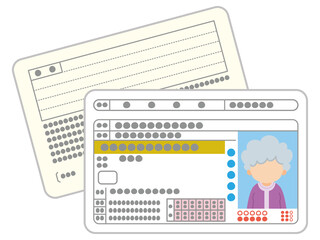 高齢女性の運転免許証　表面と裏面