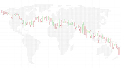 Bitcoin income loss graph, Cryptocurrency depreciation chart. Vector stock illustration.