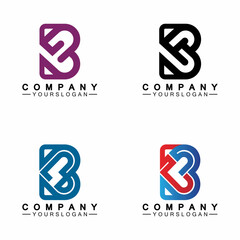 Initial letter B love heart logo design