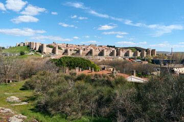 City of Avila surrounded by its wall, Spain