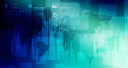2d rendering Stock market online business concept. business Graph 